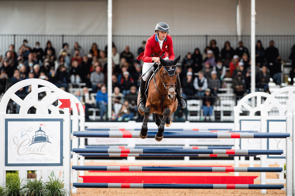 Boyd Martin and On Cue over the Cecil County Tourism Triple Combination - Photo by Shannon Brinkman